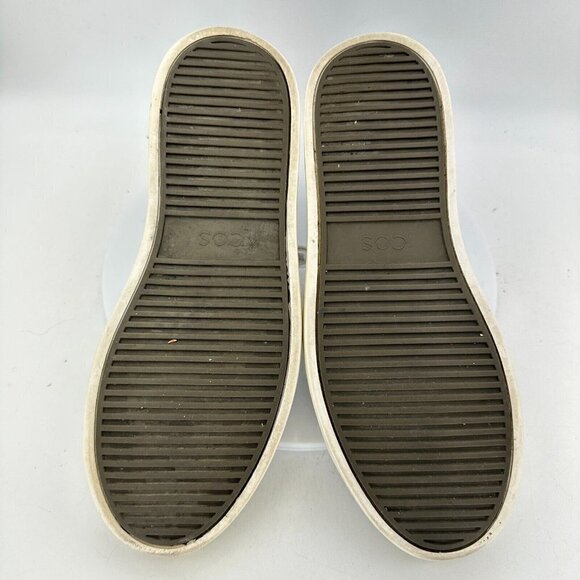 COS Low Top Trainer Men Size 10.5 Leather Casual Sneaker Shoes White Black - Picture 11 of 13